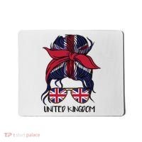 United Kingdom Flag Messy Girl Bun Mousepad thumb 0