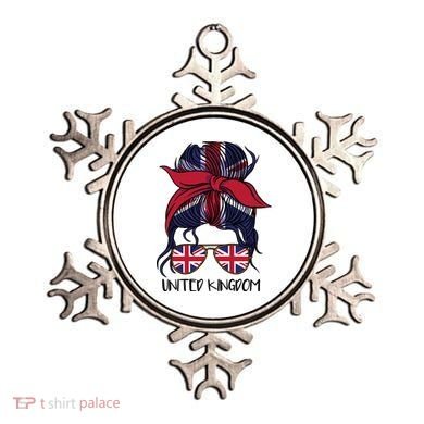 United Kingdom Flag Messy Girl Bun Ornament