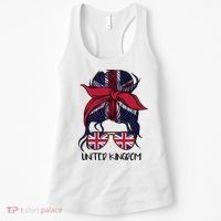 United Kingdom Flag Messy Girl Bun Women's Tank Top thumb 0
