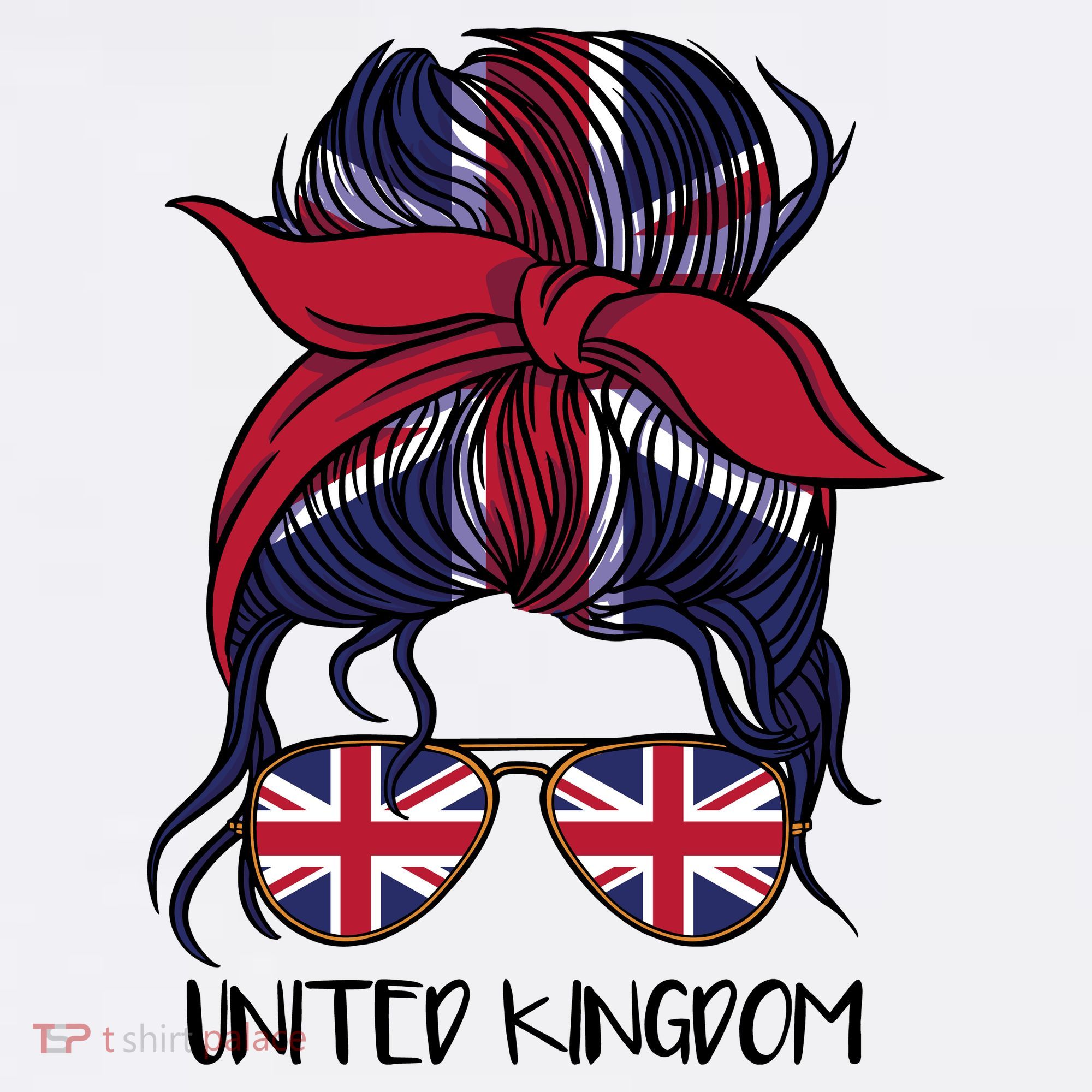 United Kingdom Flag Messy Girl Bun Women's Tank Top
