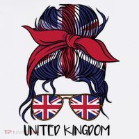United Kingdom Flag Messy Girl Bun Baby Bodysuit thumb 2