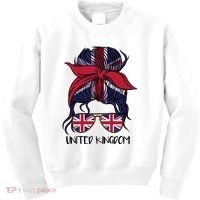 United Kingdom Flag Messy Girl Bun Kids Sweatshirt thumb 0