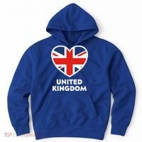 United Kingdom Flag Heart Shaped England Union Jack Great Gift Hoodie thumb 0