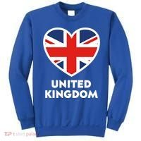 United Kingdom Flag Heart Shaped England Union Jack Great Gift Sweatshirt thumb 0