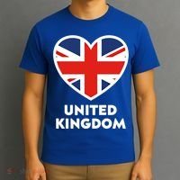 United Kingdom Flag Heart Shaped England Union Jack Great Gift T-Shirt thumb 3