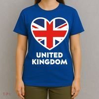 United Kingdom Flag Heart Shaped England Union Jack Great Gift T-Shirt thumb 4
