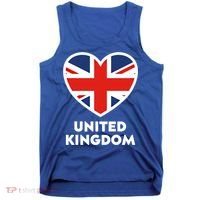 United Kingdom Flag Heart Shaped England Union Jack Great Gift Tank Top thumb 0