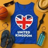 United Kingdom Flag Heart Shaped England Union Jack Great Gift Tank Top thumb 4