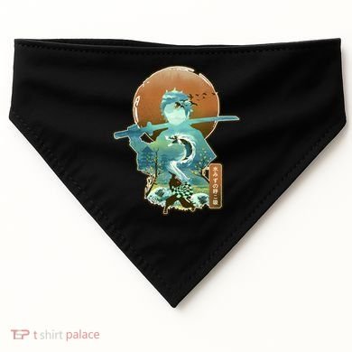 Ukiyo Breath Of Water Samurai USA-Made Doggie Bandana