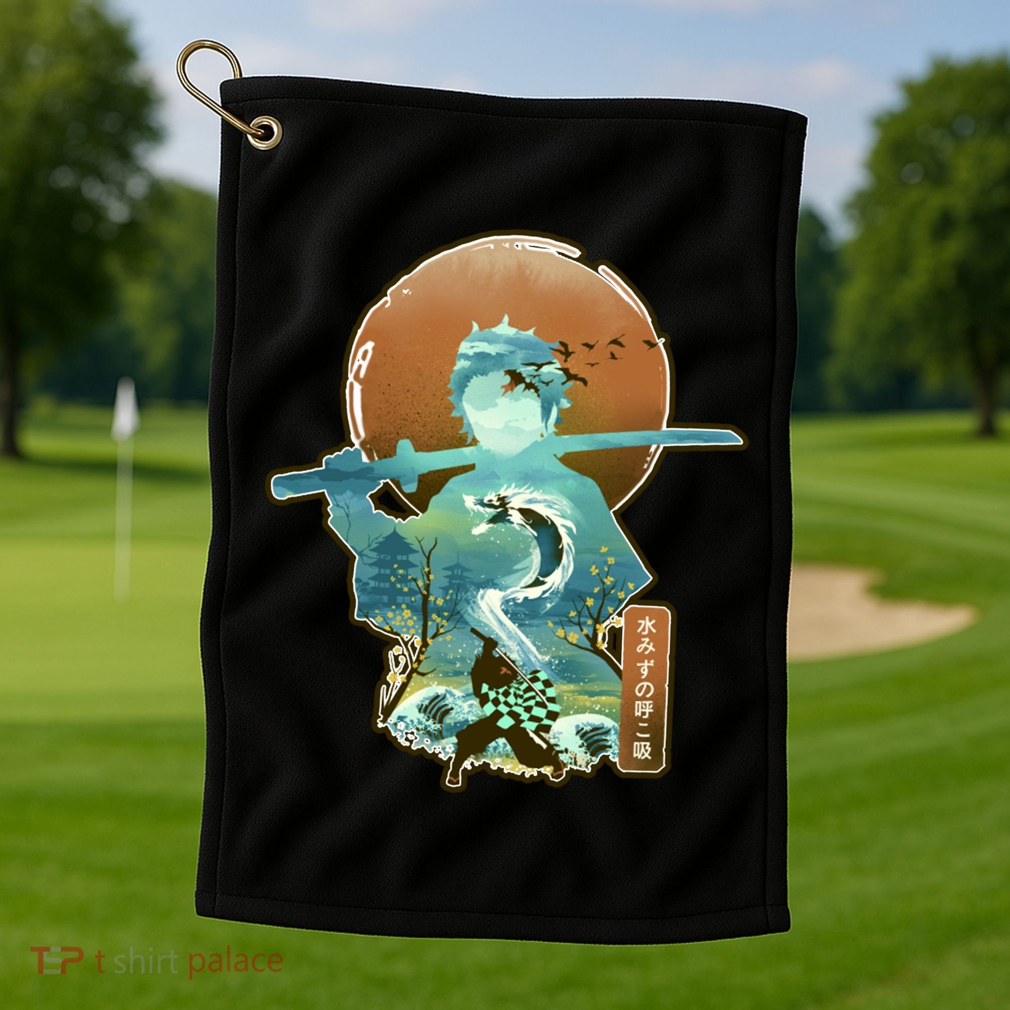 Ukiyo Breath Of Water Samurai Golf Towel