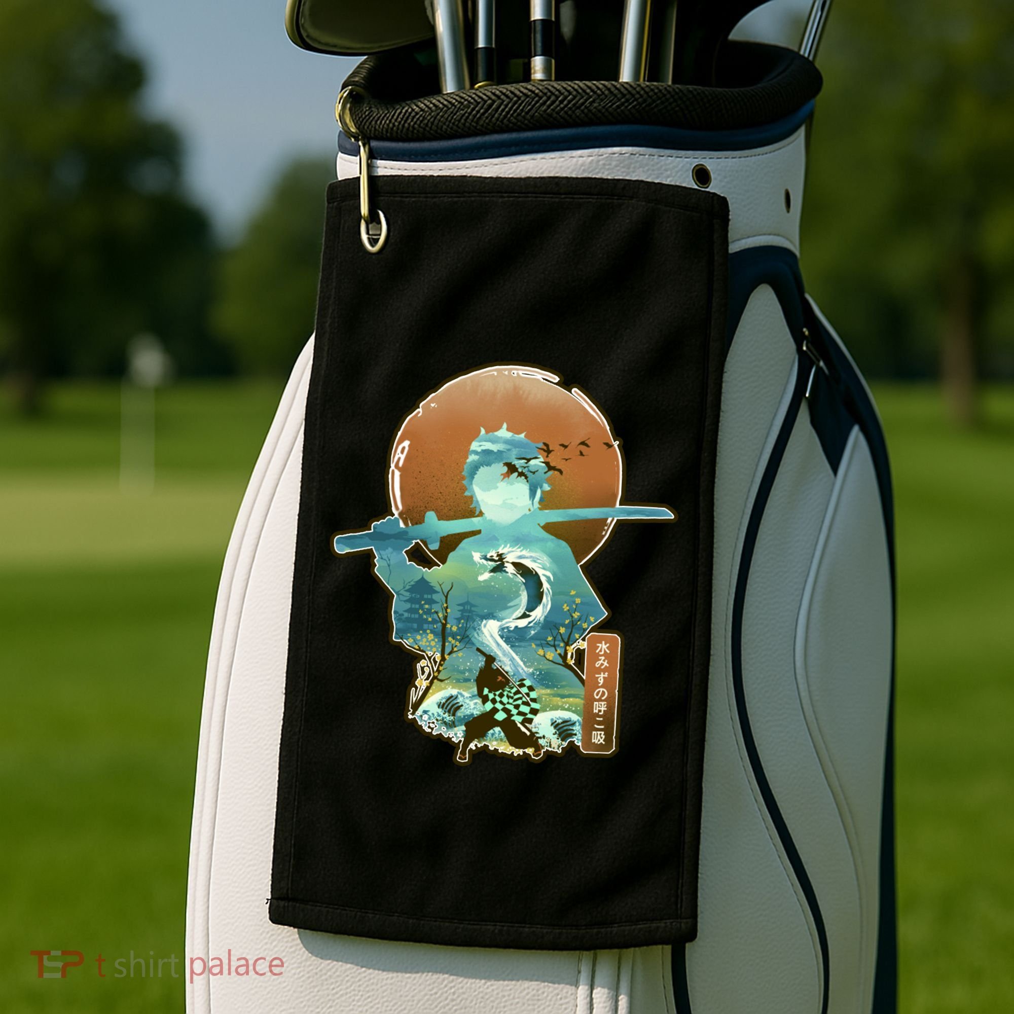 Ukiyo Breath Of Water Samurai Golf Towel