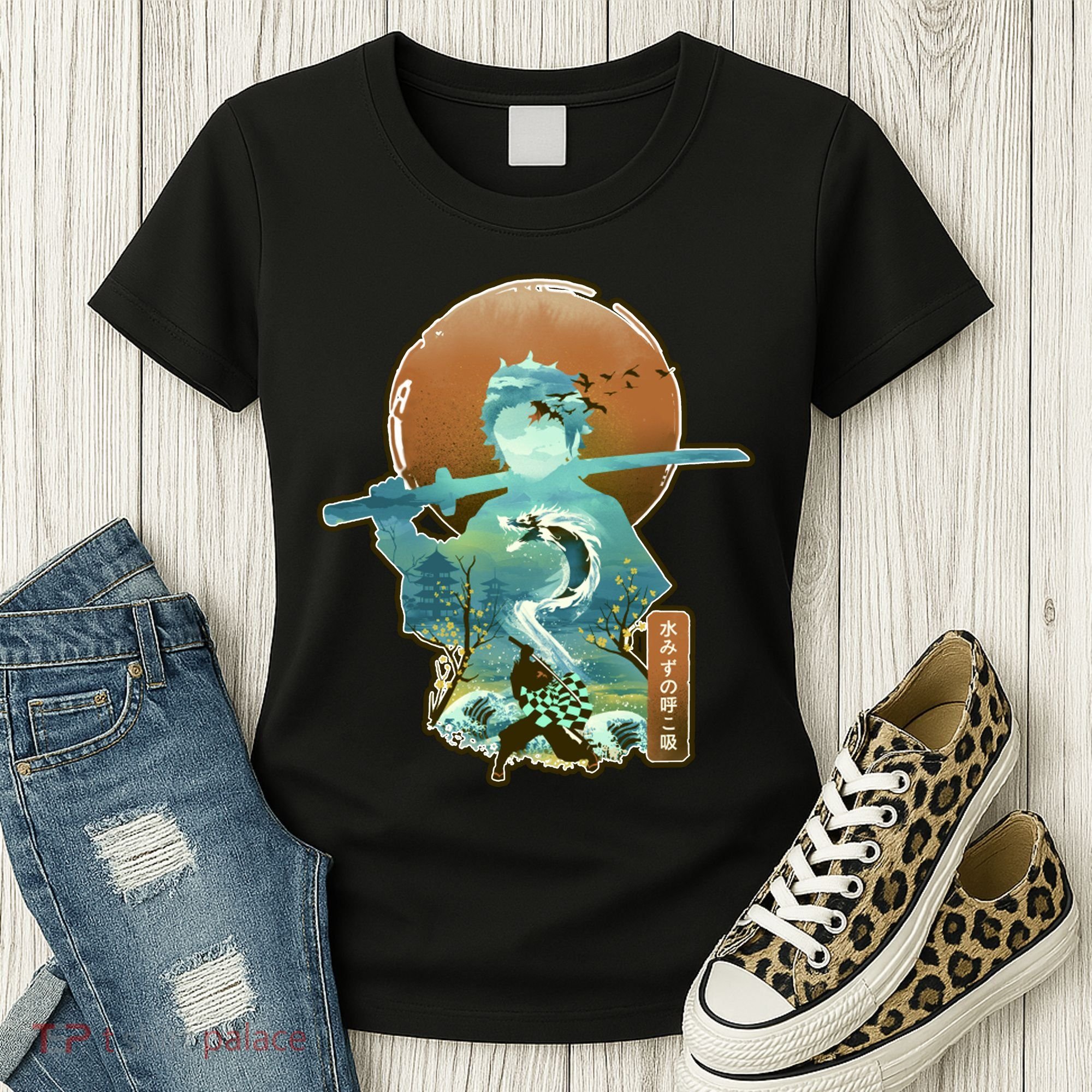 Ukiyo Breath Of Water Samurai Women's T-Shirt