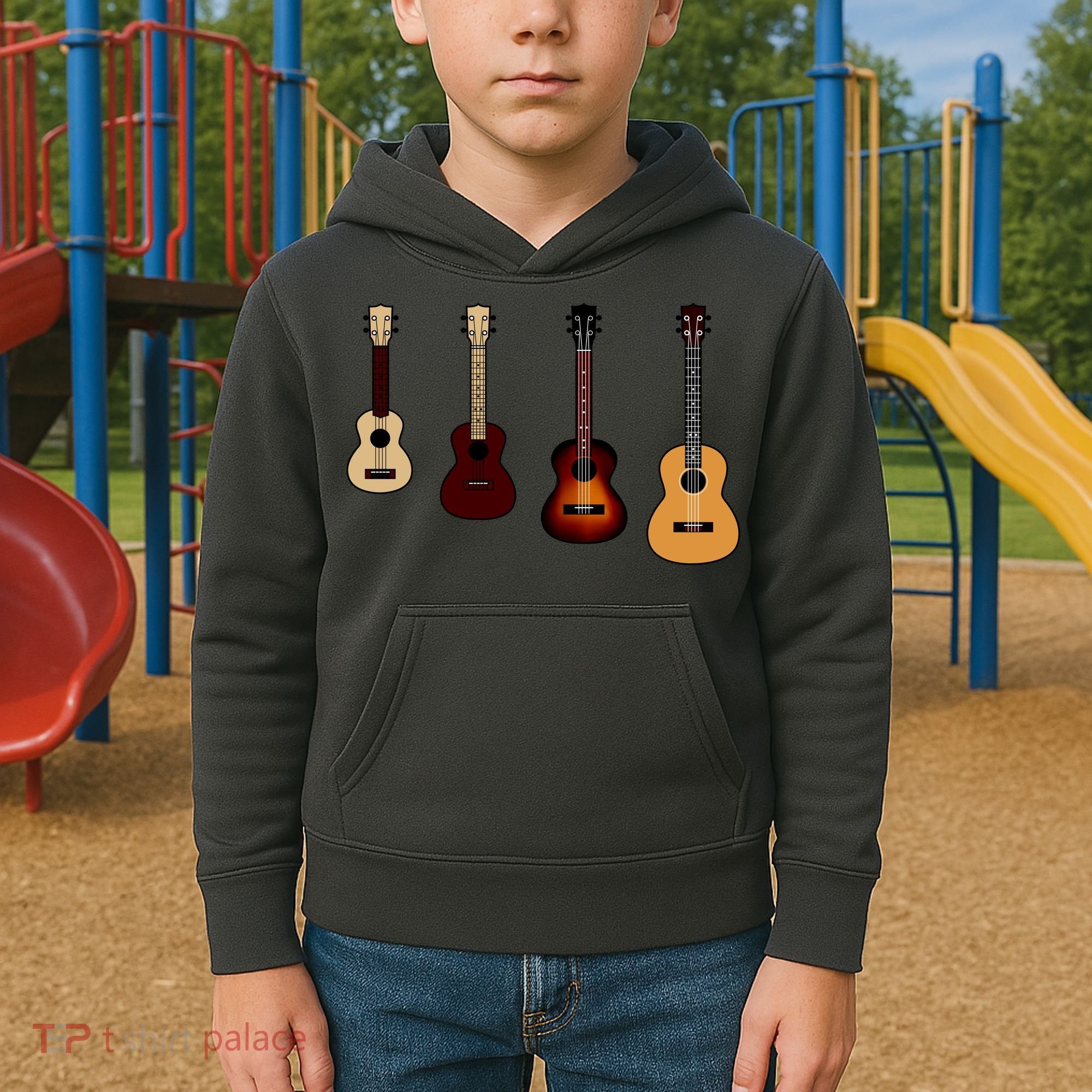 Ukulele Quad Kids Hoodie
