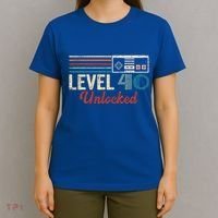 Unlocked Level 40 Birthday T-Shirt thumb 4