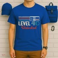 Unlocked Level 40 Birthday T-Shirt thumb 6