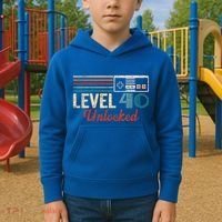 Unlocked Level 40 Birthday Kids Hoodie thumb 2