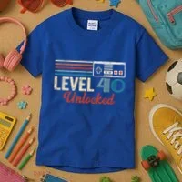 Unlocked Level 40 Birthday Kids T-Shirt thumb 3