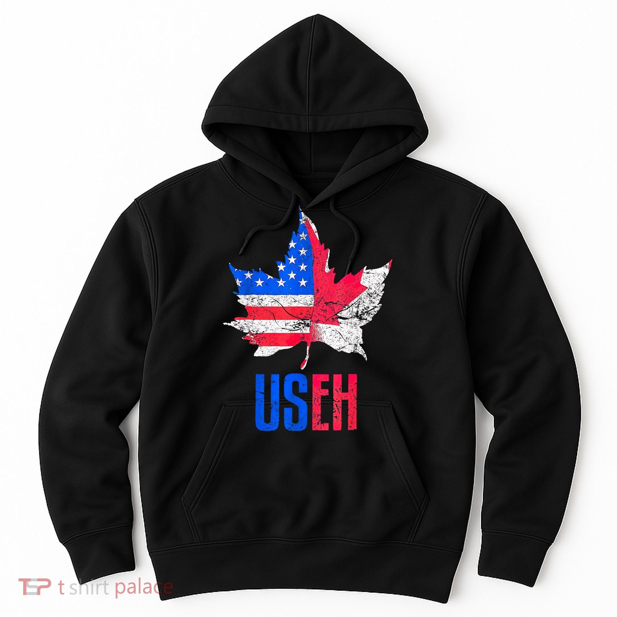 UsEh Leaf Canadian American Flag Canada Usa Patriotic Hoodie