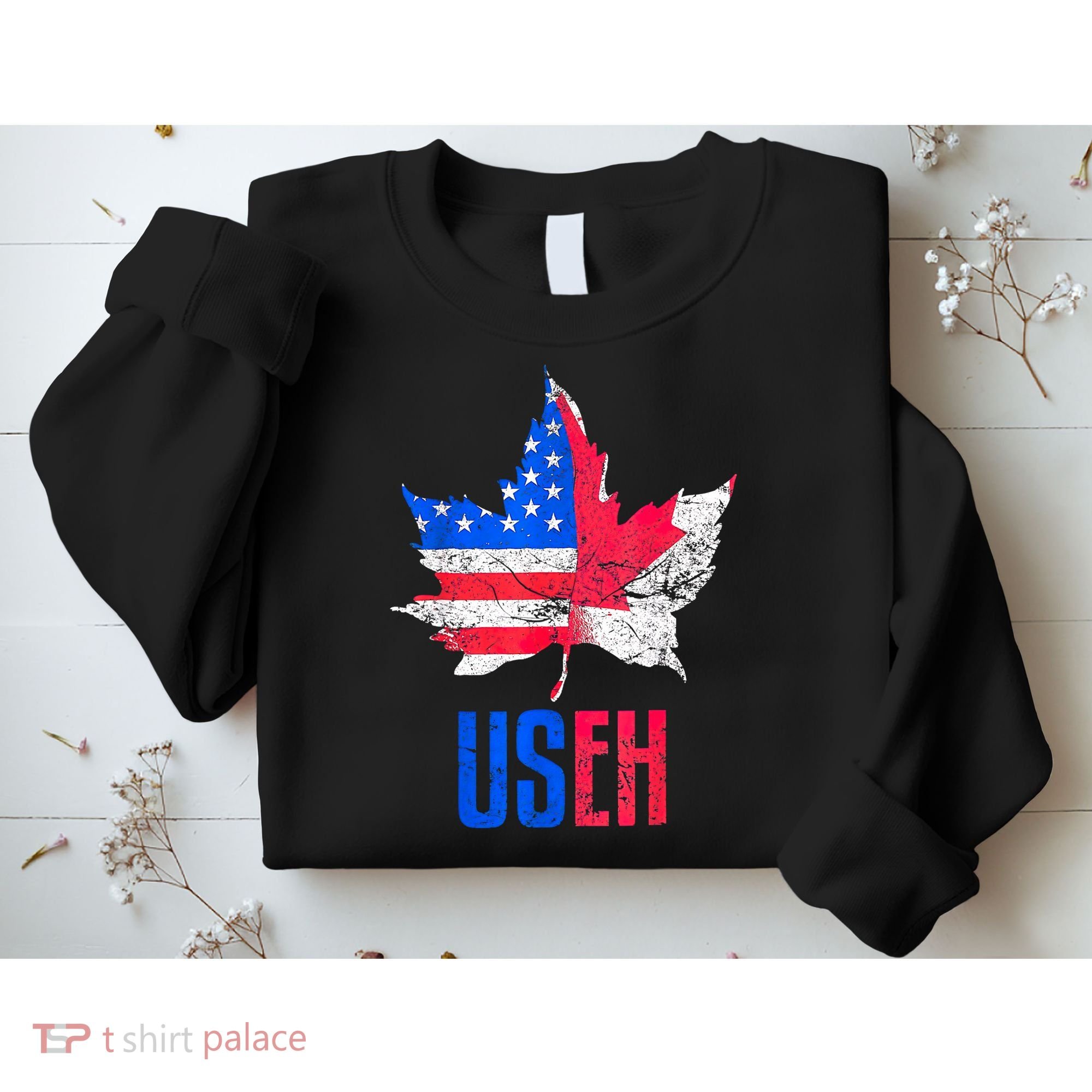 UsEh Leaf Canadian American Flag Canada Usa Patriotic Sweatshirt