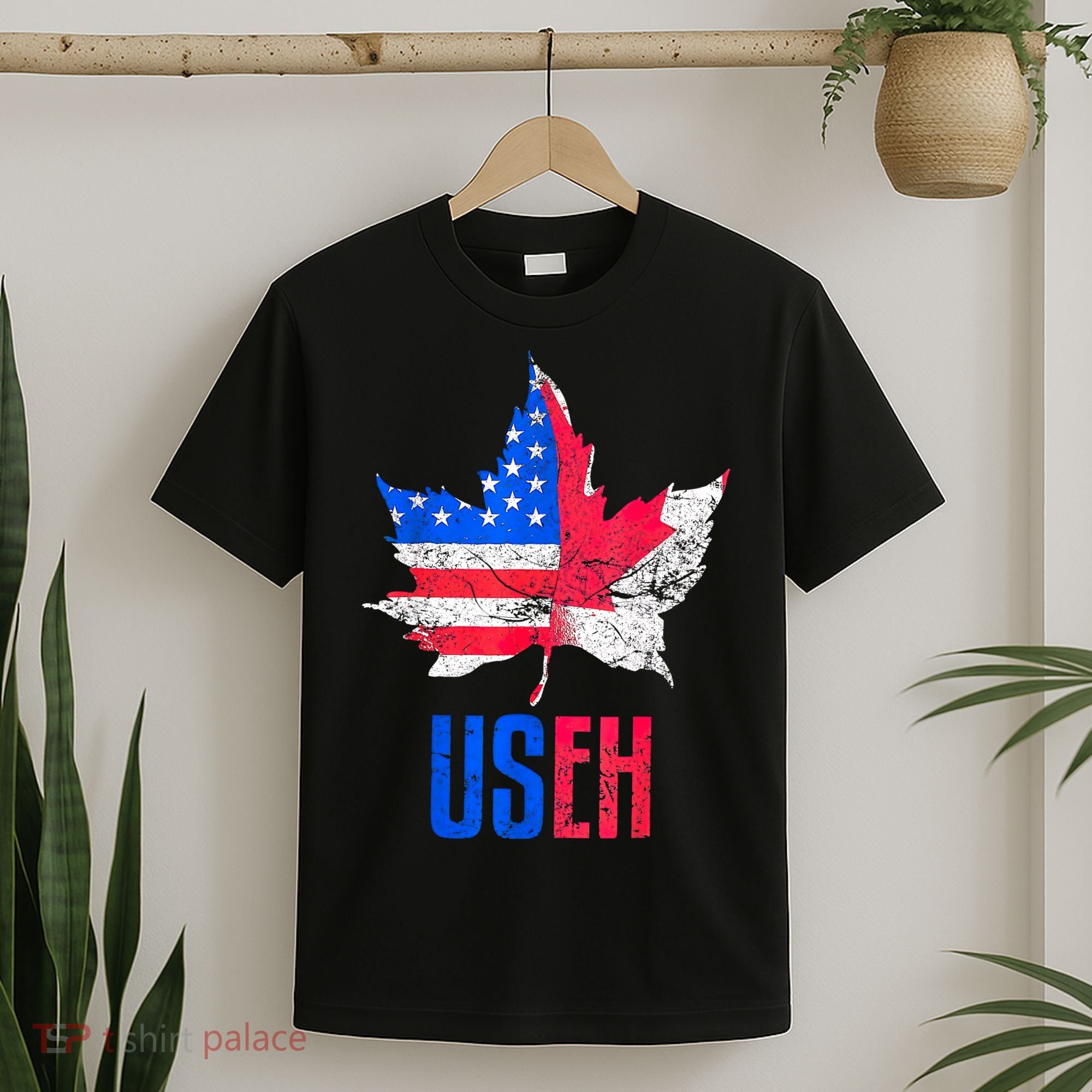 UsEh Leaf Canadian American Flag Canada Usa Patriotic T-Shirt