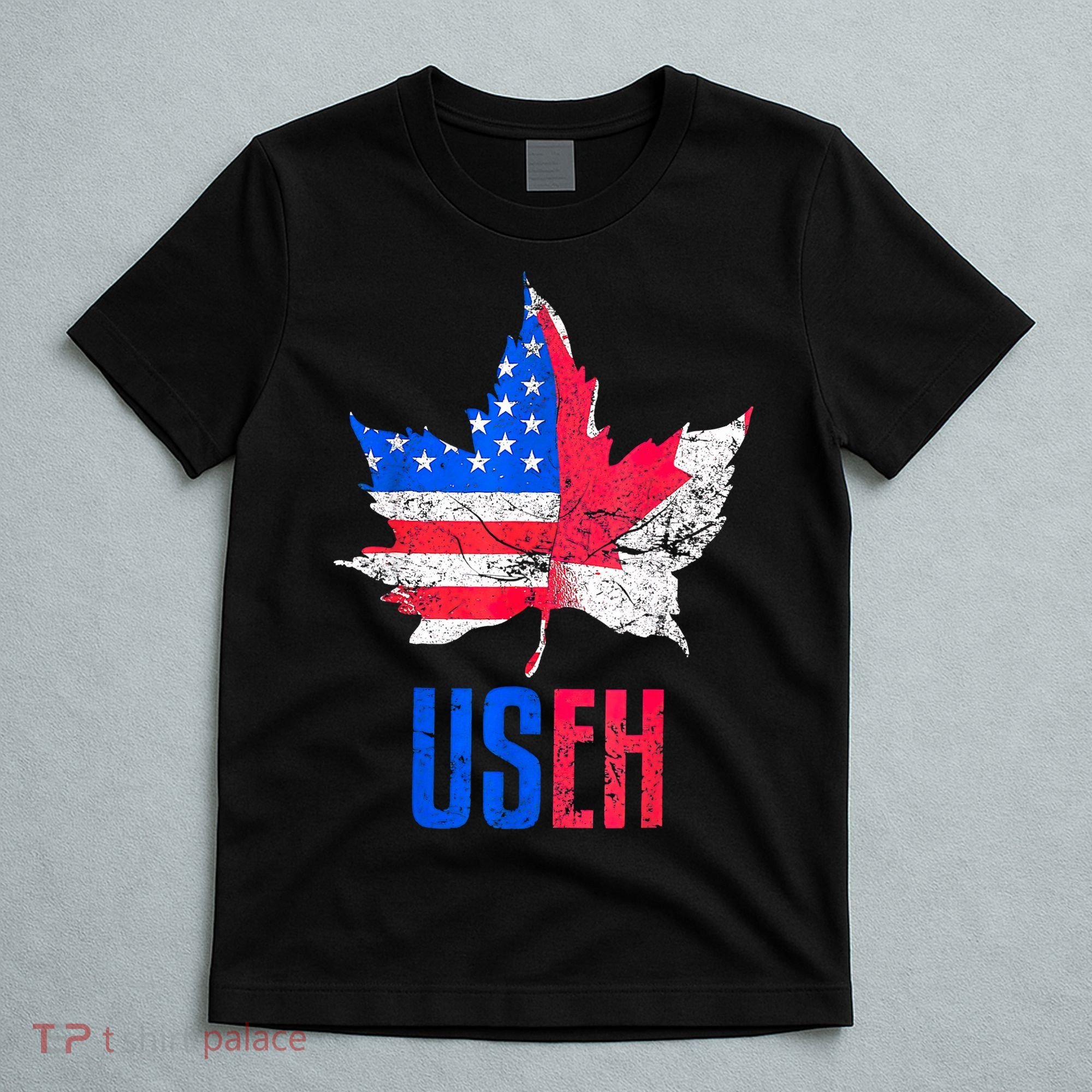 UsEh Leaf Canadian American Flag Canada Usa Patriotic T-Shirt