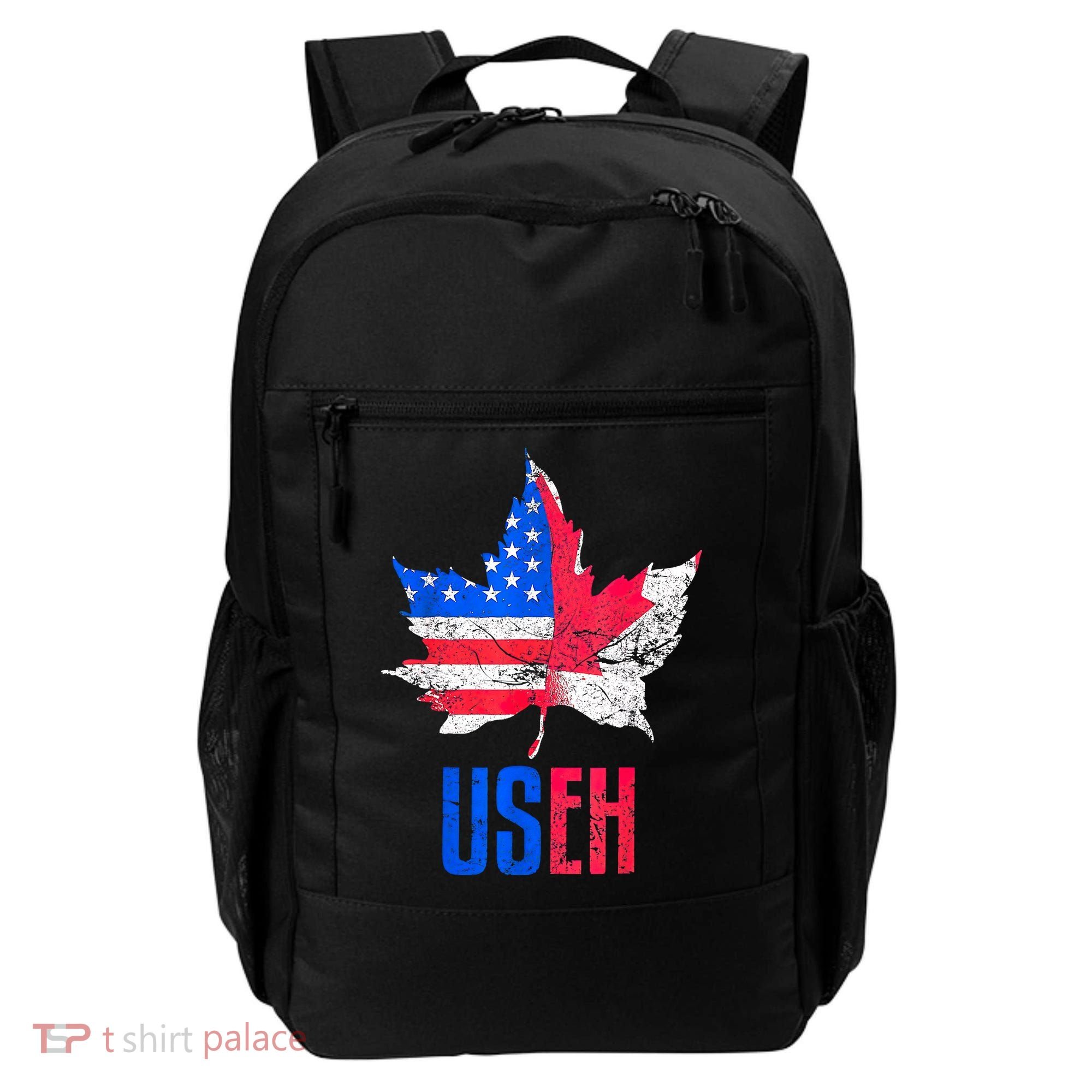 UsEh Leaf Canadian American Flag Canada Usa Patriotic Backpack