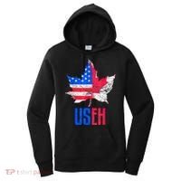 UsEh Leaf Canadian American Flag Canada Usa Patriotic Women's Hoodie thumb 0