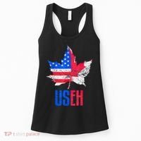 UsEh Leaf Canadian American Flag Canada Usa Patriotic Women's Tank Top thumb 0