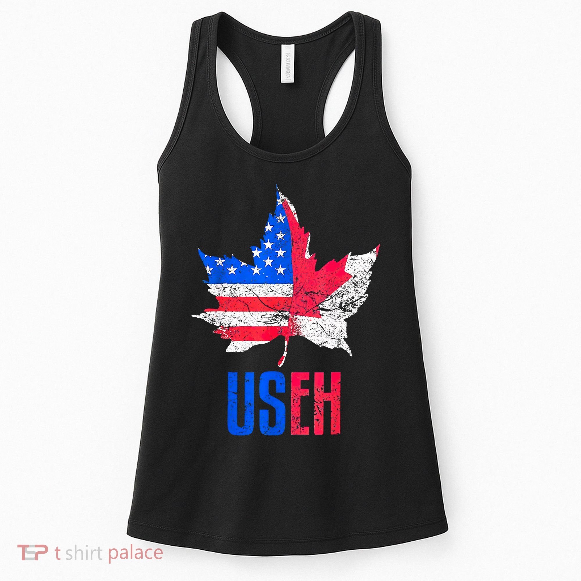 UsEh Leaf Canadian American Flag Canada Usa Patriotic Women's Tank Top