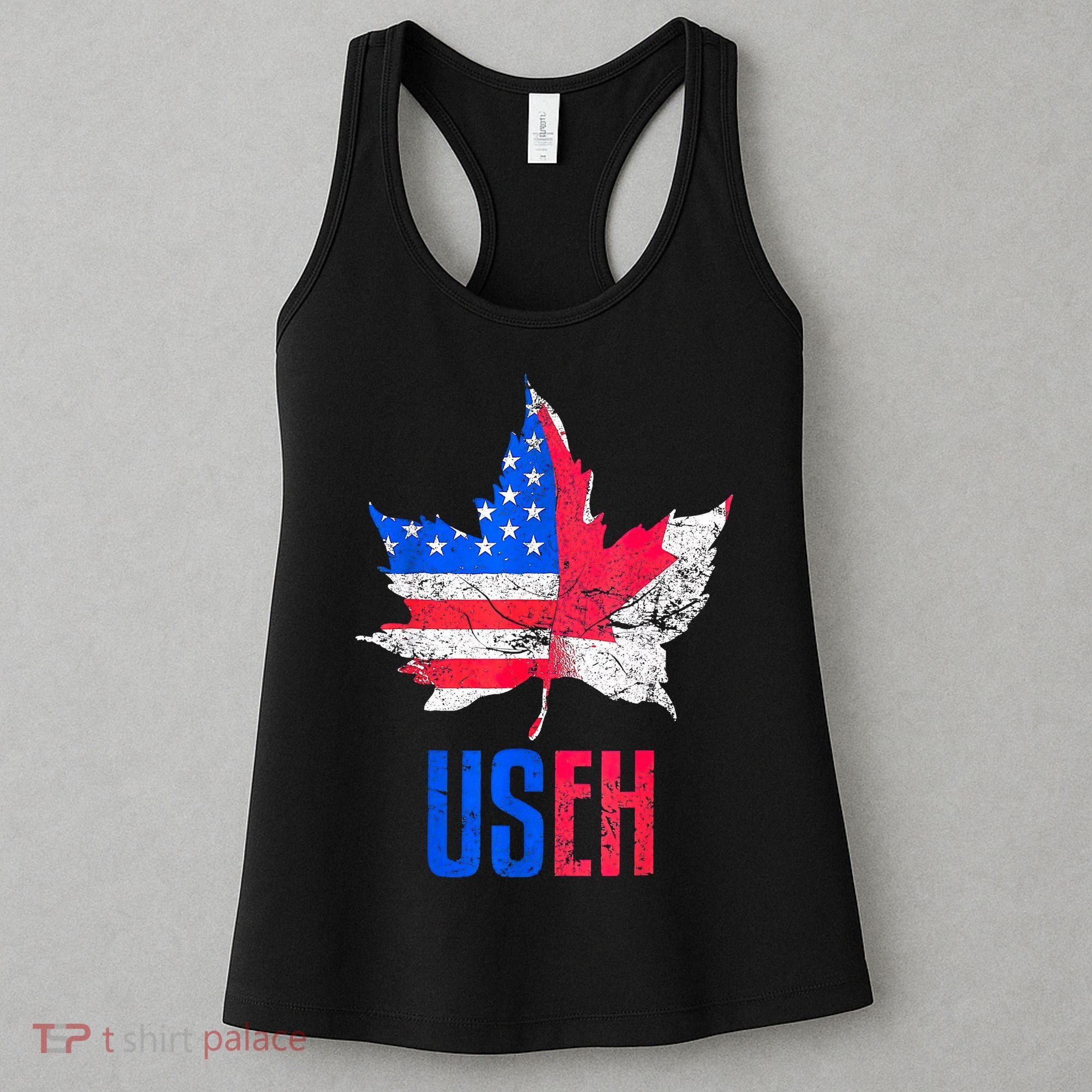 UsEh Leaf Canadian American Flag Canada Usa Patriotic Women's Tank Top