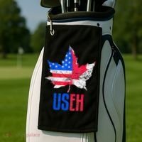 UsEh Leaf Canadian American Flag Canada Usa Patriotic Golf Towel thumb 2