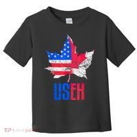 UsEh Leaf Canadian American Flag Canada Usa Patriotic Toddler T-Shirt thumb 0