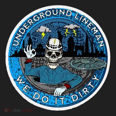 Underground Lineman Cable Splicer 7 Panel Mesh Trucker Snapback Hat