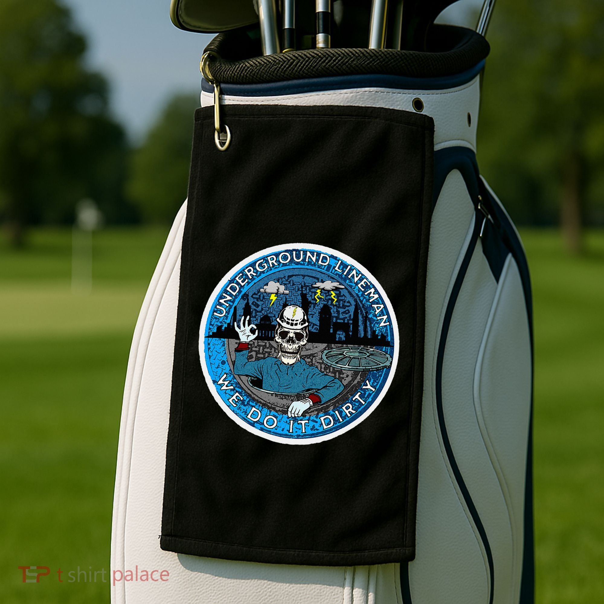 Underground Lineman Cable Splicer Golf Towel