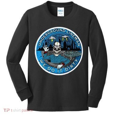 Underground Lineman Cable Splicer Kids Long Sleeve Shirt