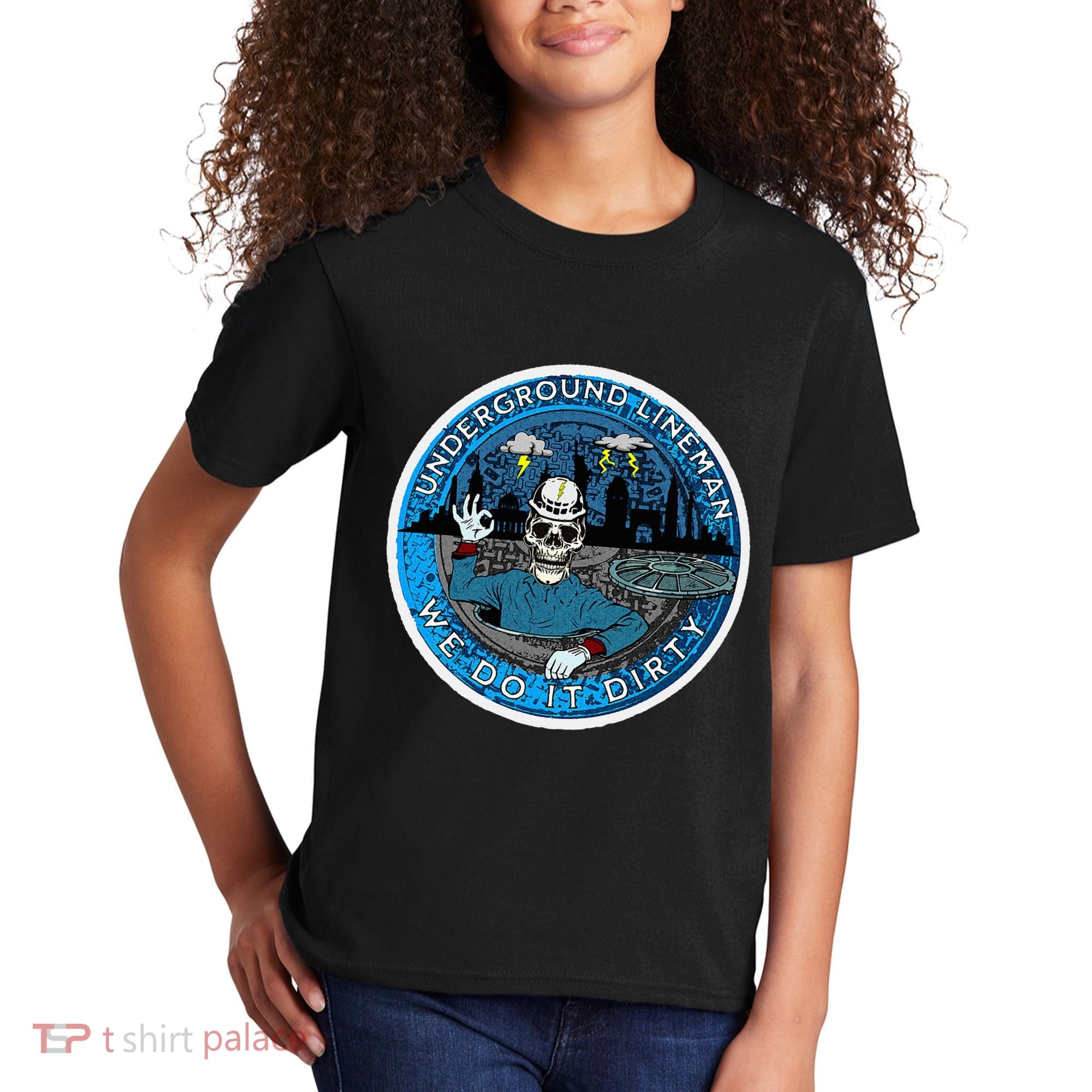 Underground Lineman Cable Splicer Kids T-Shirt