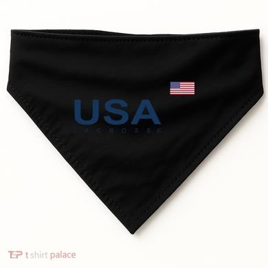 Usa Lacrosse Flag Gift USA-Made Doggie Bandana