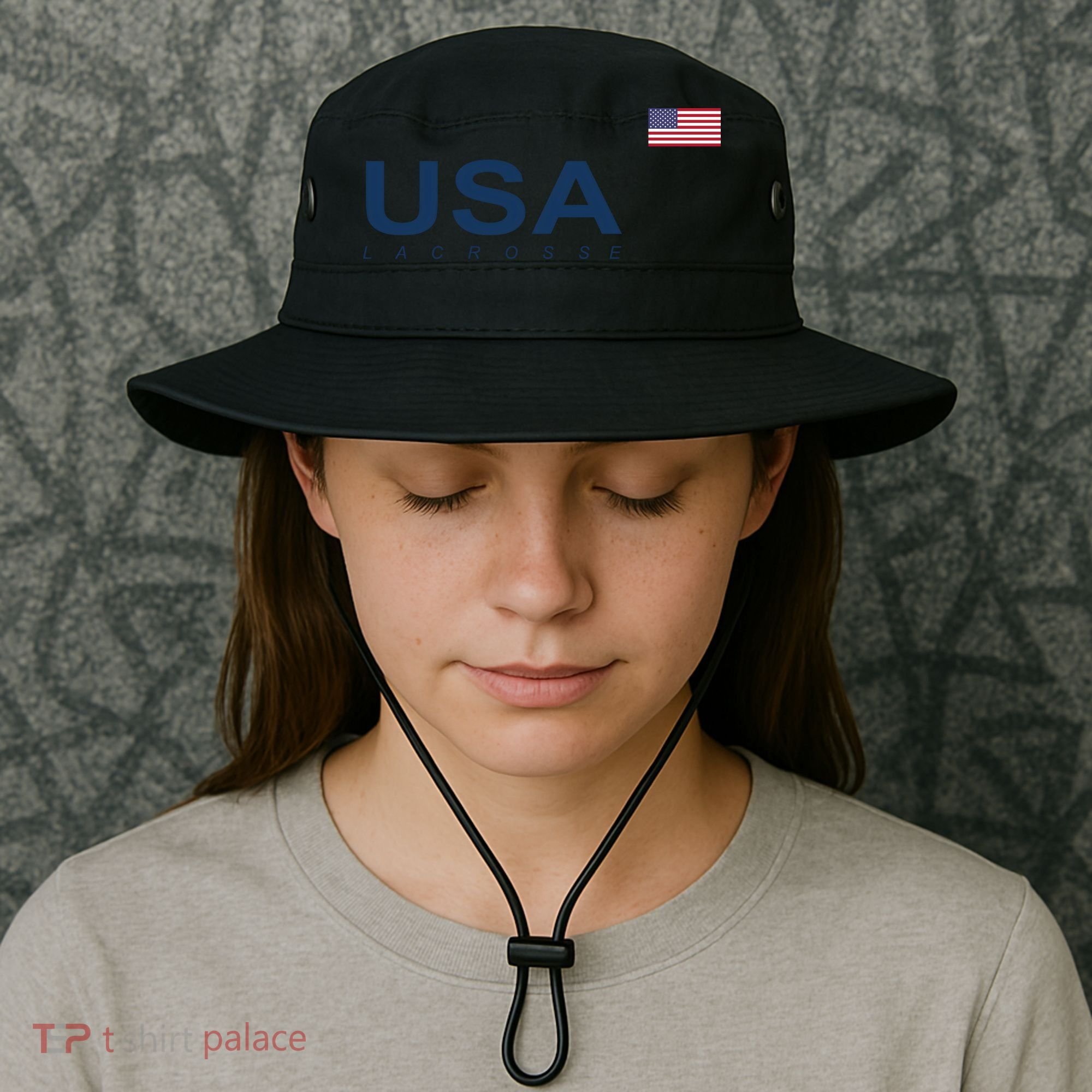 Usa Lacrosse Flag Gift Bucket Hat
