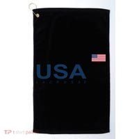 Usa Lacrosse Flag Gift Golf Towel thumb 0