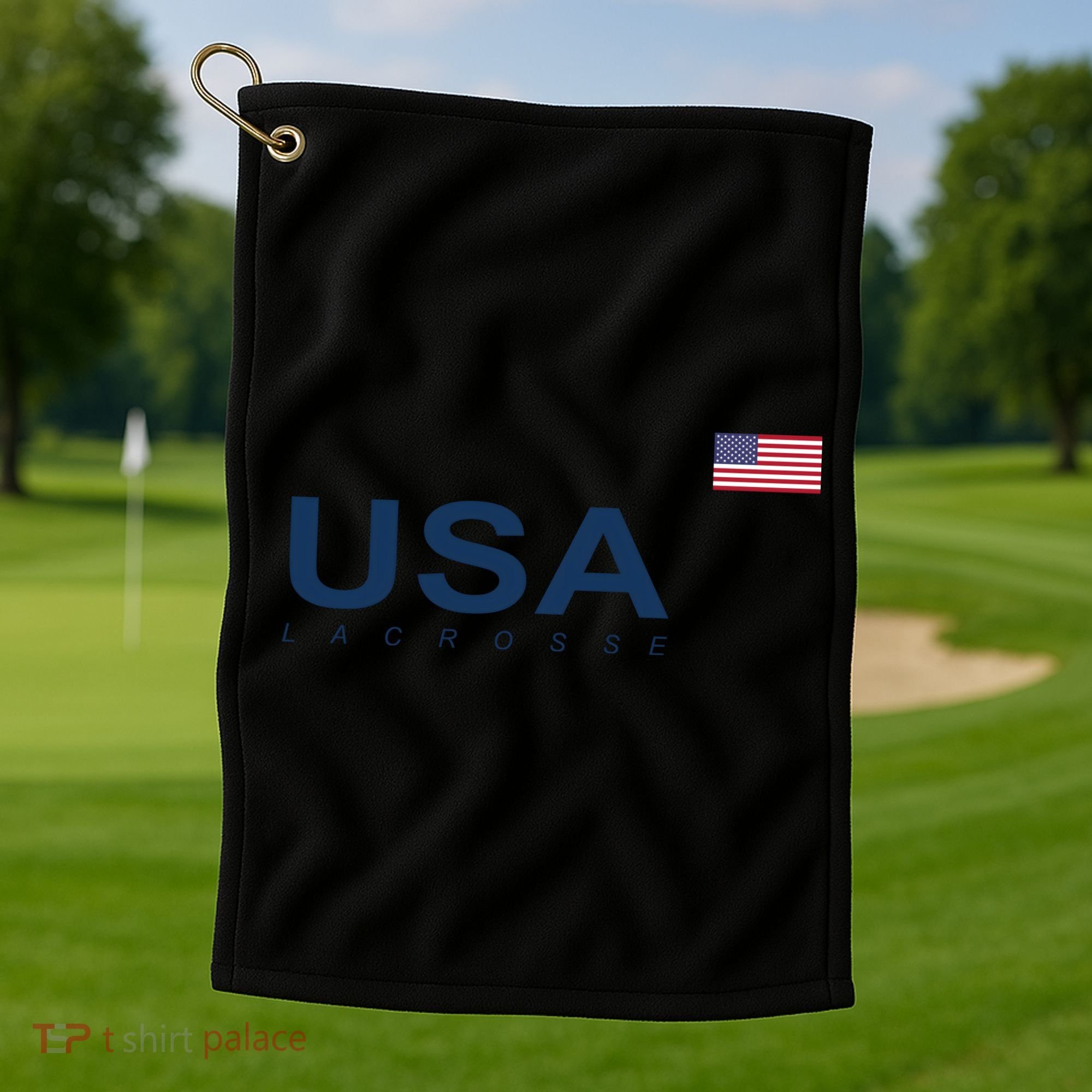 Usa Lacrosse Flag Gift Golf Towel