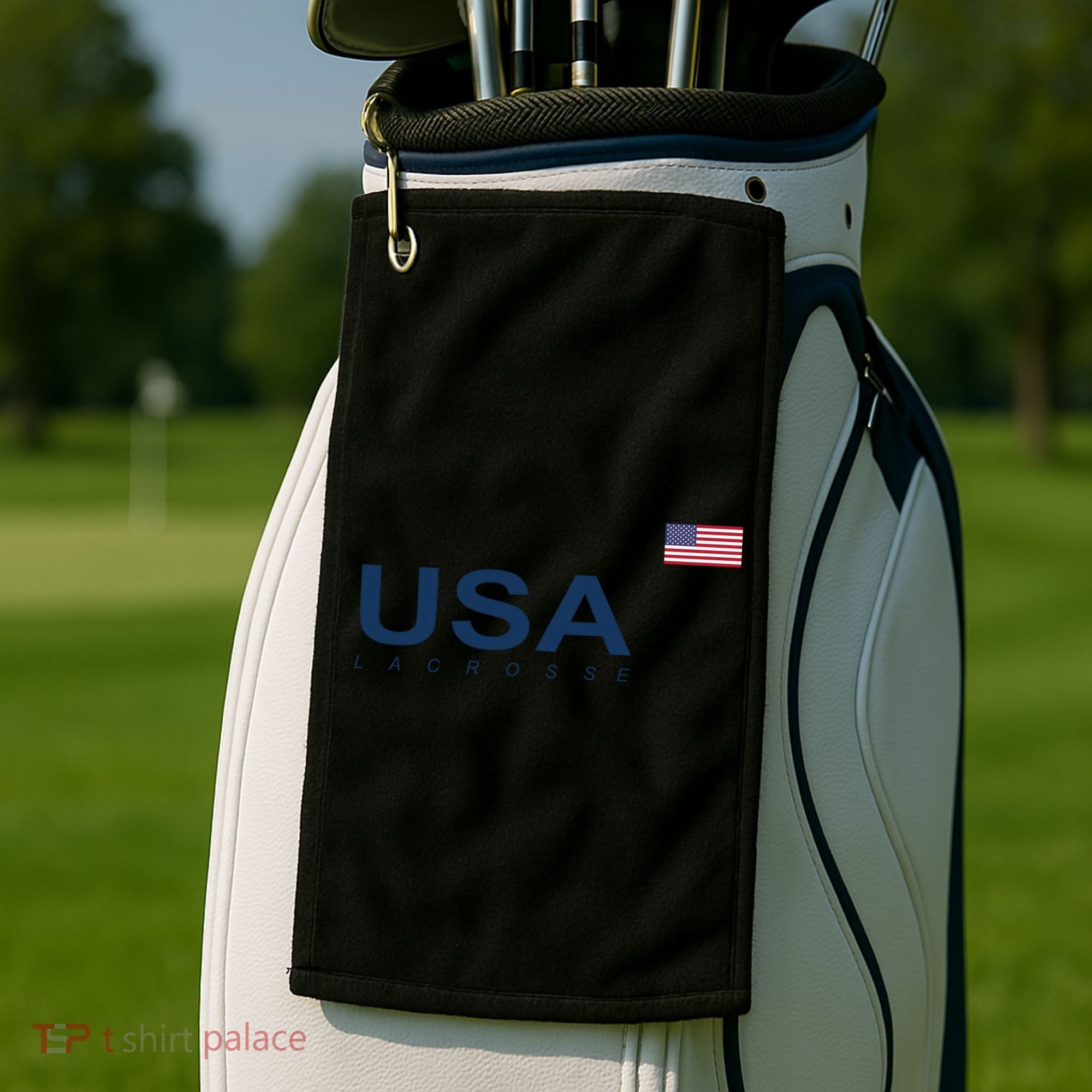 Usa Lacrosse Flag Gift Golf Towel