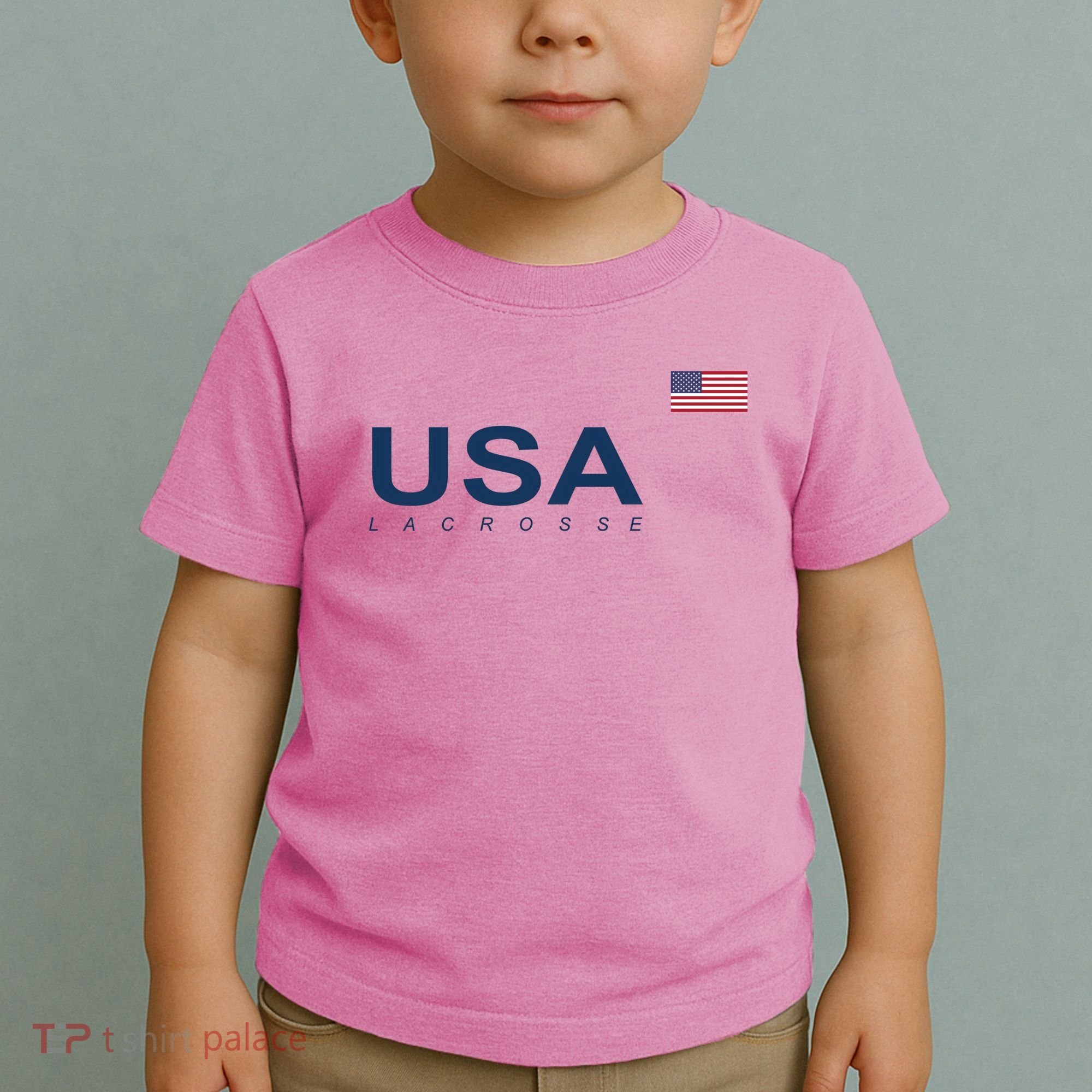 Usa Lacrosse Flag Gift Toddler T-Shirt