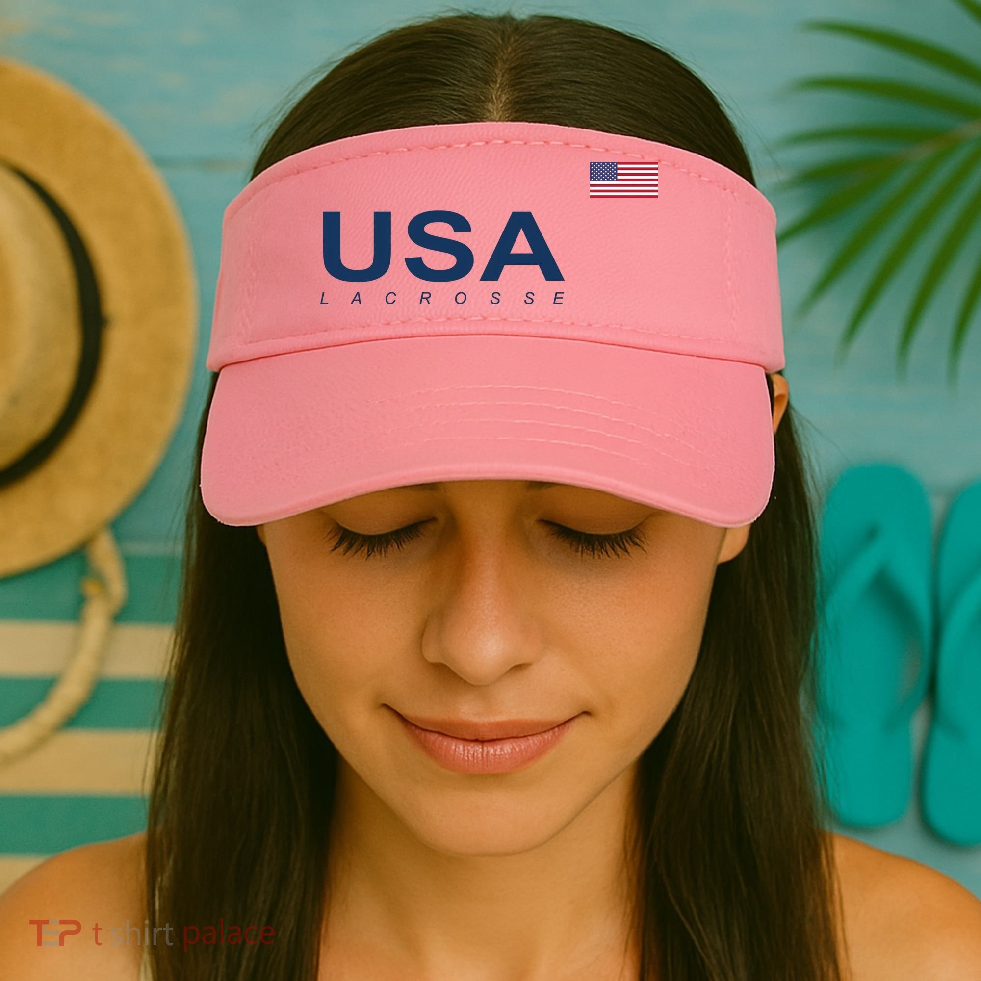 Usa Lacrosse Flag Gift Visor