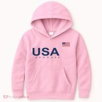 Usa Lacrosse Flag Gift Kids Hoodie thumb 0