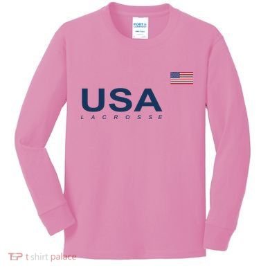 Usa Lacrosse Flag Gift Kids Long Sleeve Shirt