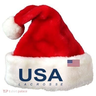 Usa Lacrosse Flag Gift Santa Hat