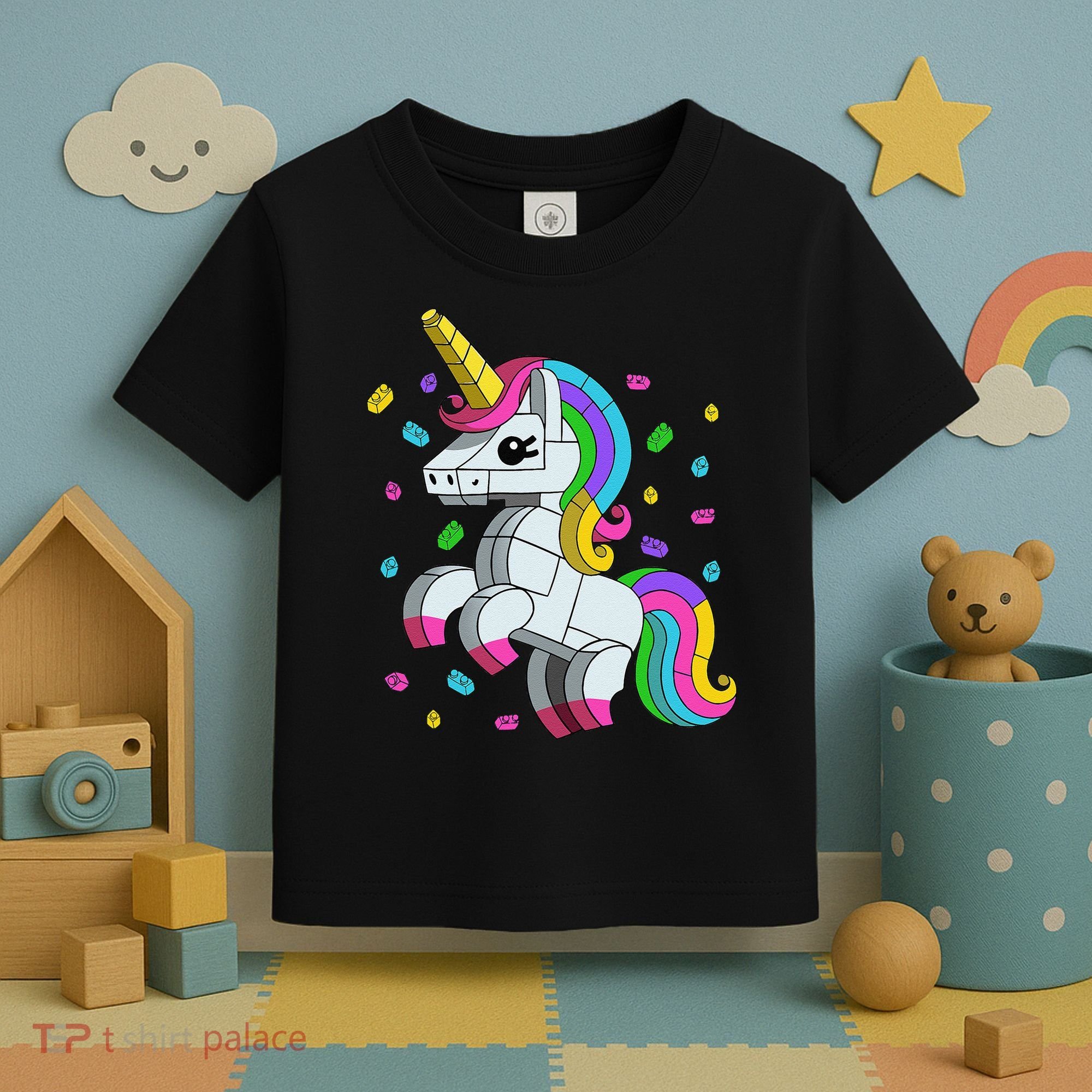 Unicorn Lover Master Builder Bricks Blocks Toy Gift Toddler T-Shirt