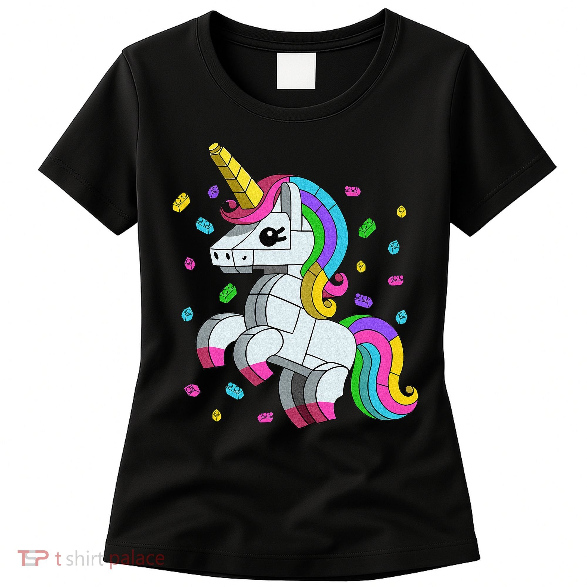 Unicorn Lover Master Builder Bricks Blocks Toy Gift Women's T-Shirt