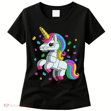 Unicorn Lover Master Builder Bricks Blocks Toy Gift Women's T-Shirt