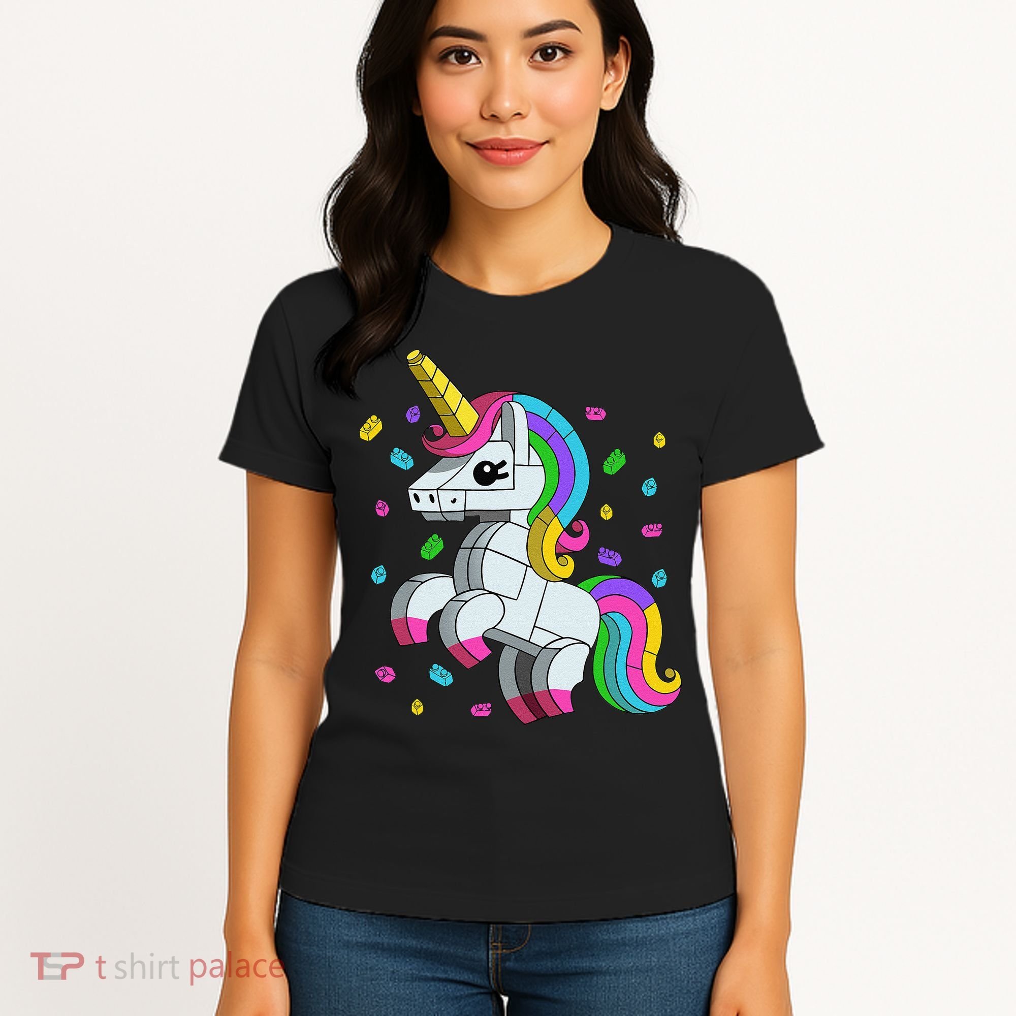 Unicorn Lover Master Builder Bricks Blocks Toy Gift Women's T-Shirt